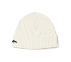 Berretto in lana spazzolata a costine Bianco RB0001 70V